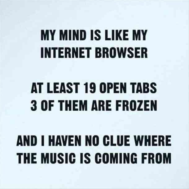 saying - 'my mind is like an internet browser'
Got no Willpower?