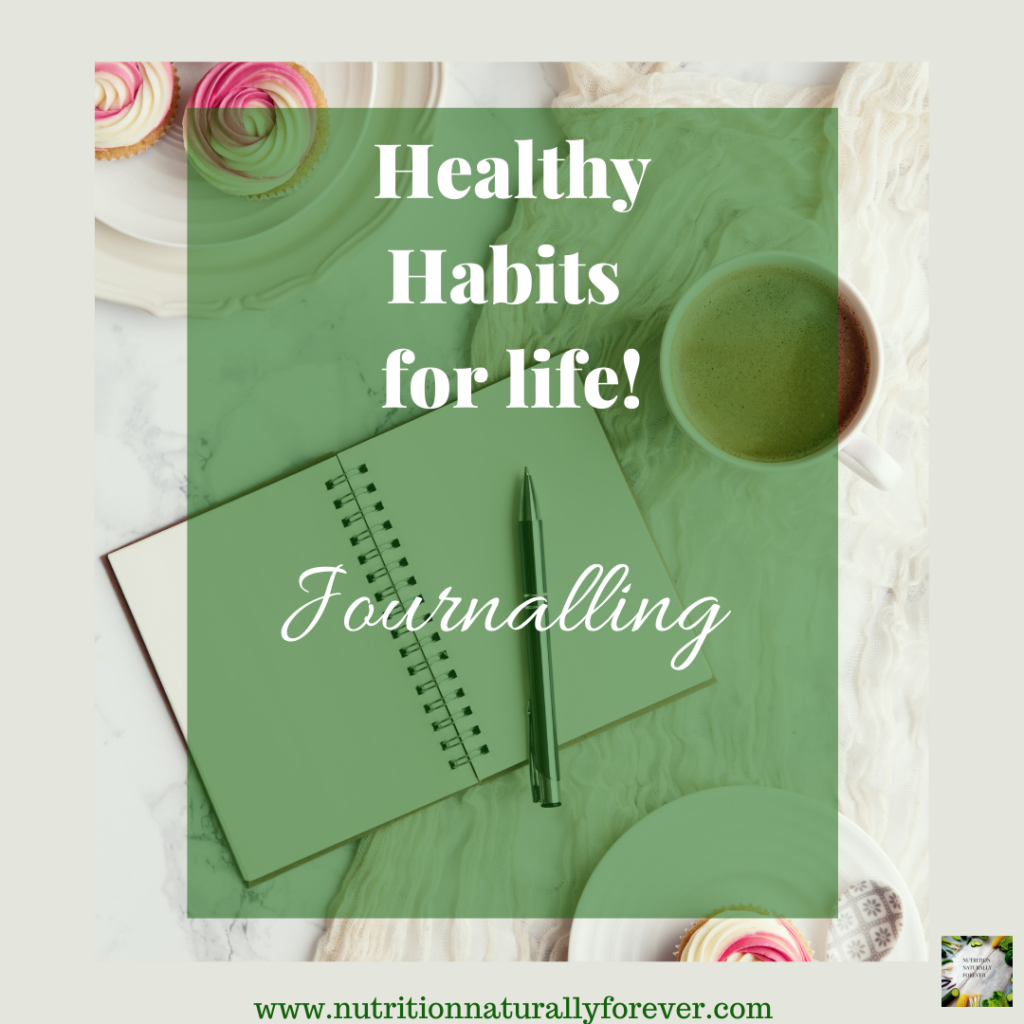 Picture of a journal, pen and coffee. Healthy Habits for Life - Journalling