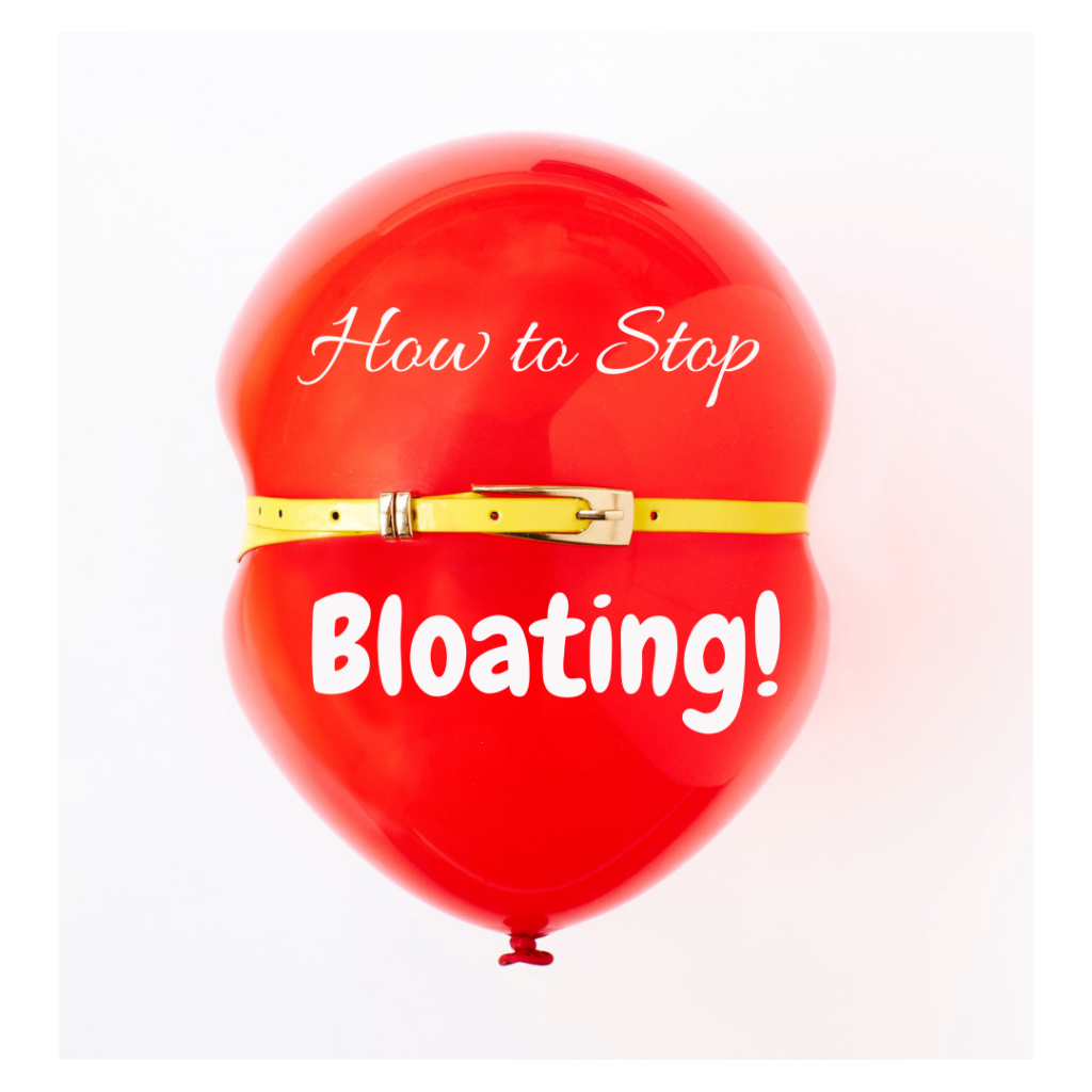 bloating Red balloon with belt around it. How to Stop Bloating!