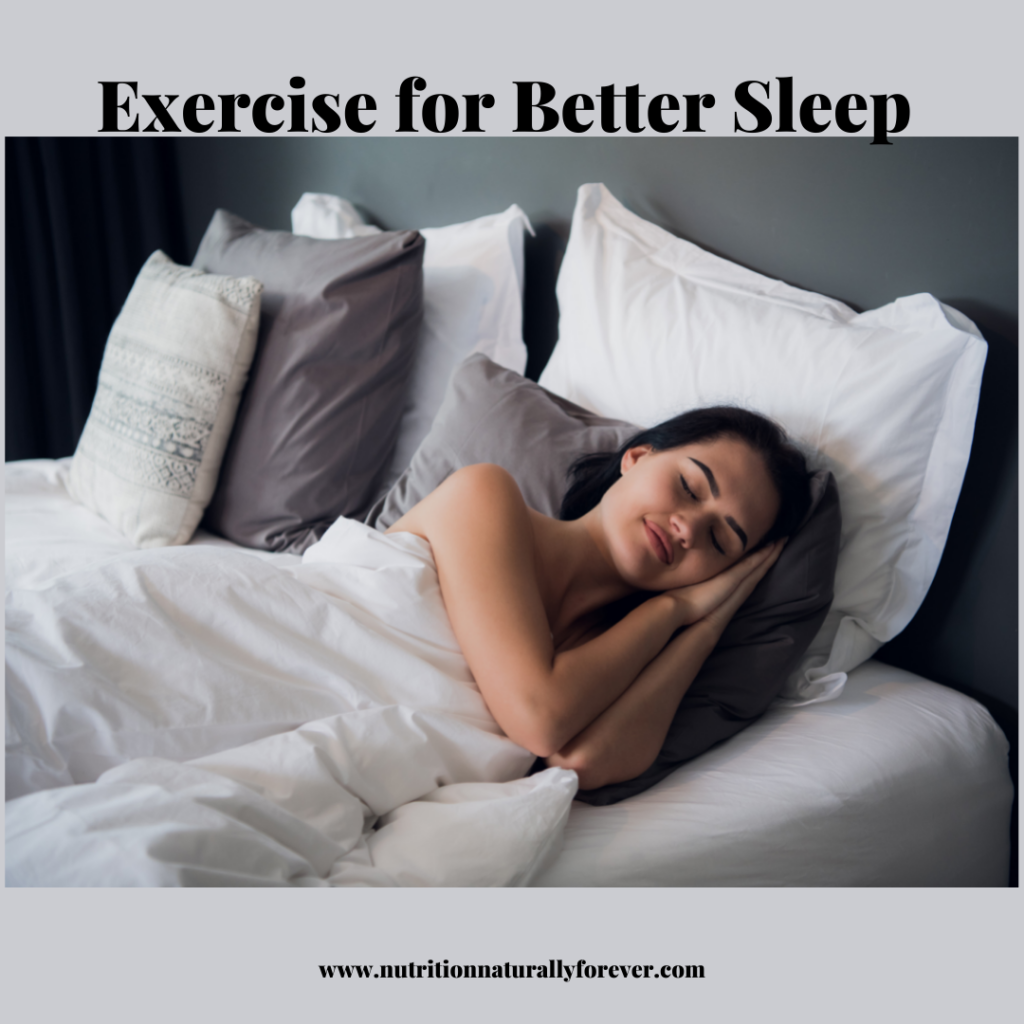 Lady sleeping happily in bed. Non-Diet Reasons to Exercise