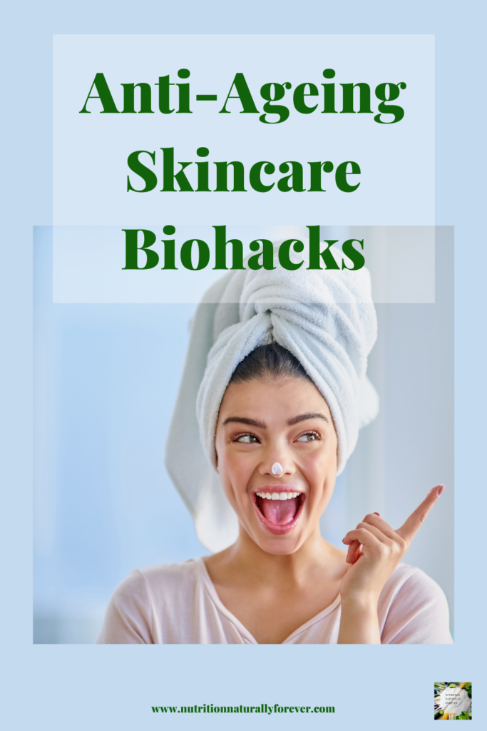 Skincare care biohack lady. Anti-ageing skincare biohacks