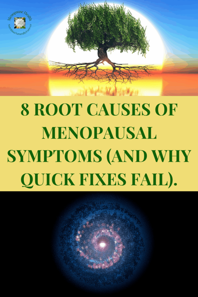 8 Root Causes of Menopausal Symptoms (and Why Quick Fixes Fail). Sue Wappett, menopause doula, nutrition naturally forever