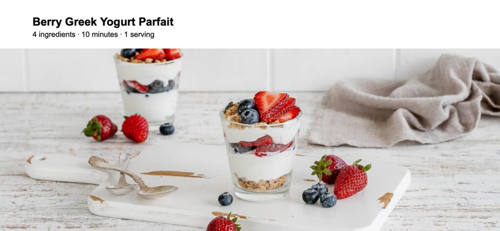 Menopause pantry greek parfait