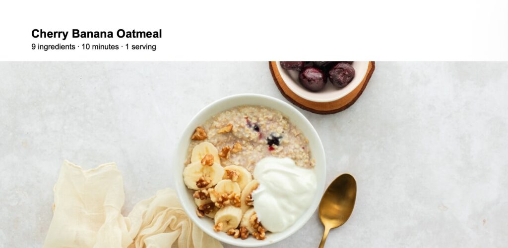 Cherry banana oatmeal