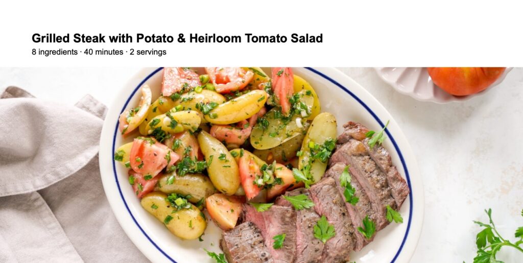 Grilled Steak with Potato & Heirloom Tomato Salad